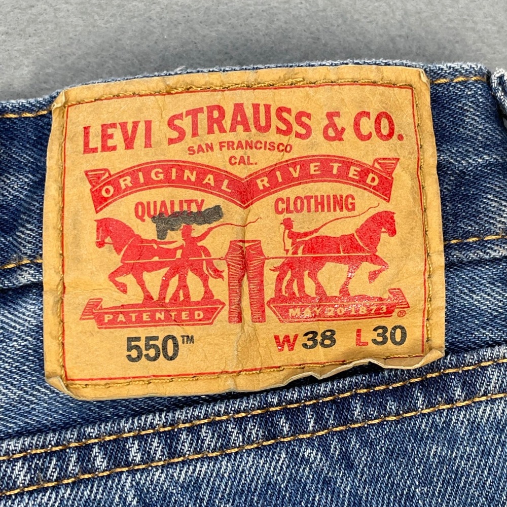 Levi's Blue 550 Relaxed Fit Tapered Leg Denim Jeans Mens 38x30 - Picture 5 of 10